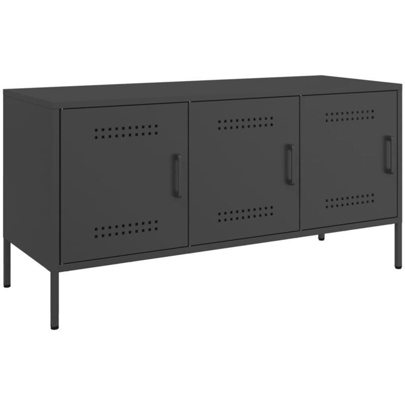 Vidaxl - Meuble tv noir 100,5x39x50,5 cm acier