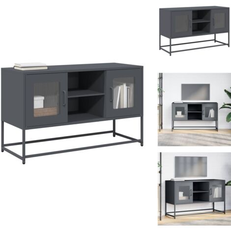 Meuble TV anthracite 100,5x39x60,5 cm acier - Meuble TV - Meubles TV - Support TV - Banc TV