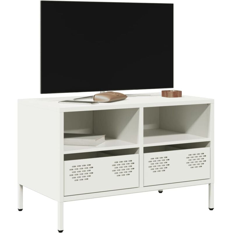 Vidaxl - Meuble tv blanc 68x39x43,5 cm acier laminé à froid
