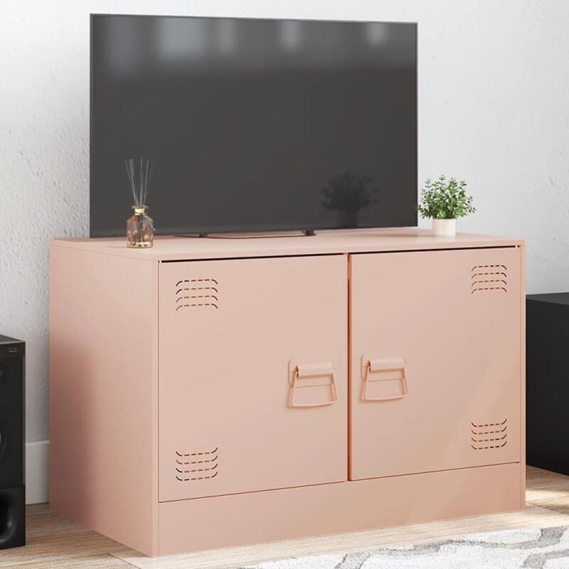 Vidaxl - Meuble tv rose 67x39x44 cm acier