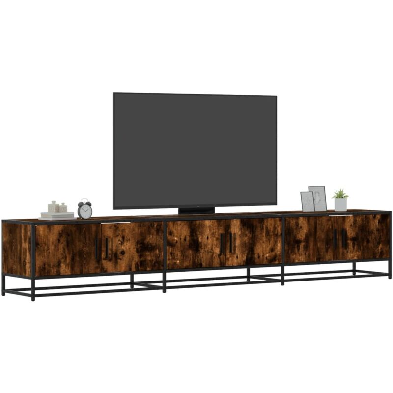 Vidaxl - Meuble tv chêne fumé 240x35x41 cm bois d'ingénierie