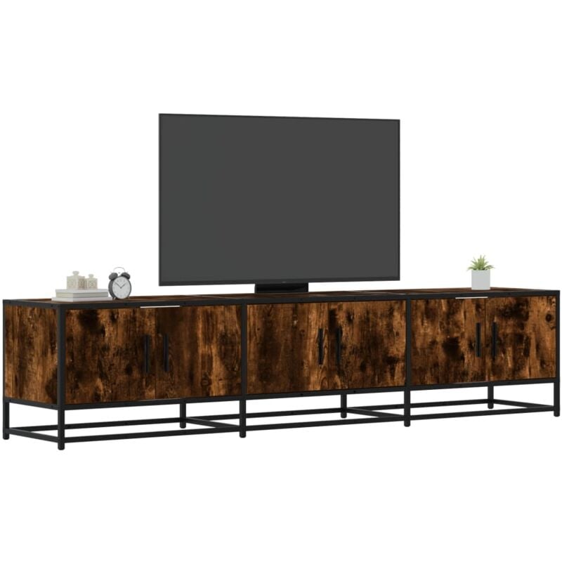 Vidaxl - Meuble tv chêne fumé 180x35x41 cm bois d'ingénierie