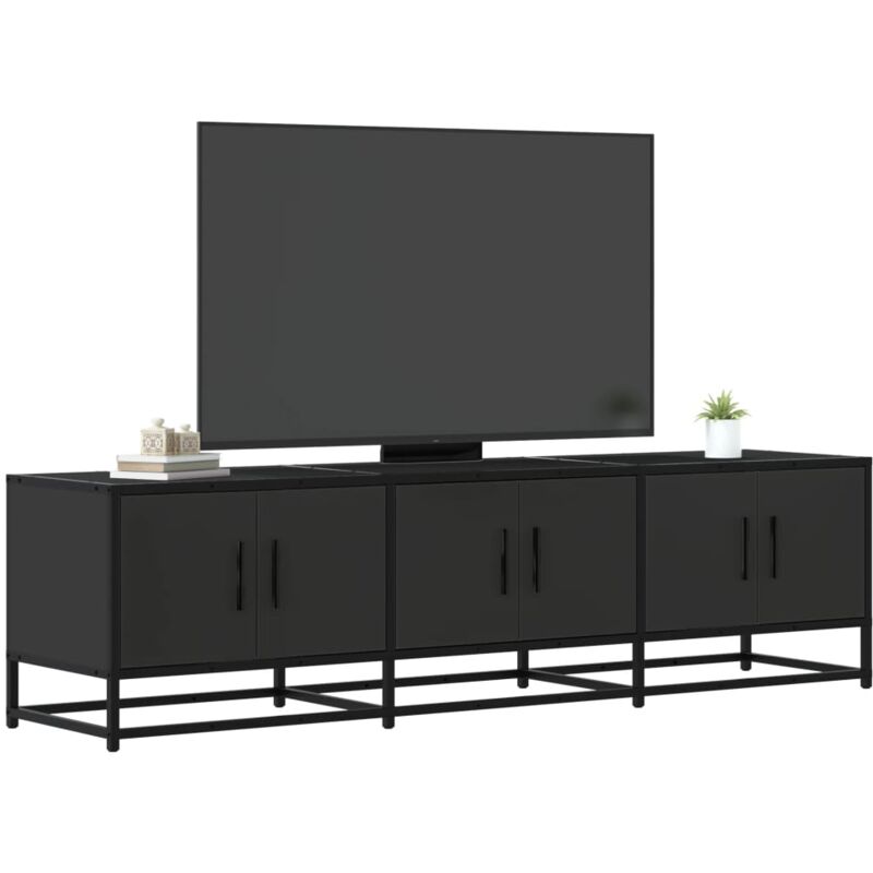 Vidaxl - Meuble tv noir 150x35x41 cm bois d'ingénierie et métal
