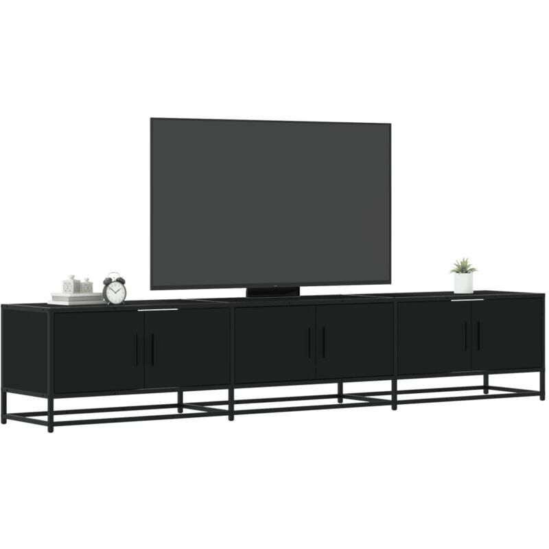 Vidaxl - Meuble tv noir 210x35x41 cm bois d'ingénierie