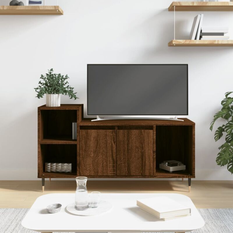 Vidaxl - Meuble tv Chêne marron 100x35x55 cm Bois d'ingénierie