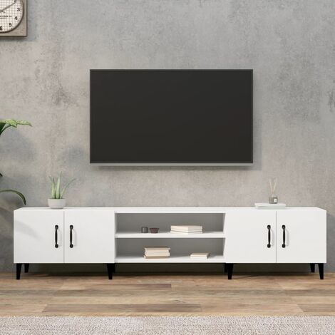 Meuble TV - Armoire de TV  Banc TV  pour Salon blanc 180x31,5x40 cm bois d'ingénierie -FR94629
