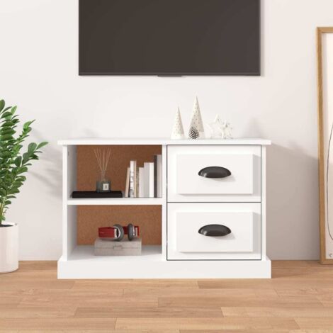 Meuble TV - Armoire de TV  Banc TV  pour Salon blanc 73x35,5x47,5 cm bois d'ingénierie -FR20564