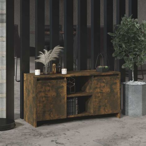 Meuble TV - Armoire de TV  Banc TV  pour Salon Chêne fumé 102x37,5x52,5 cm Aggloméré -FR57770