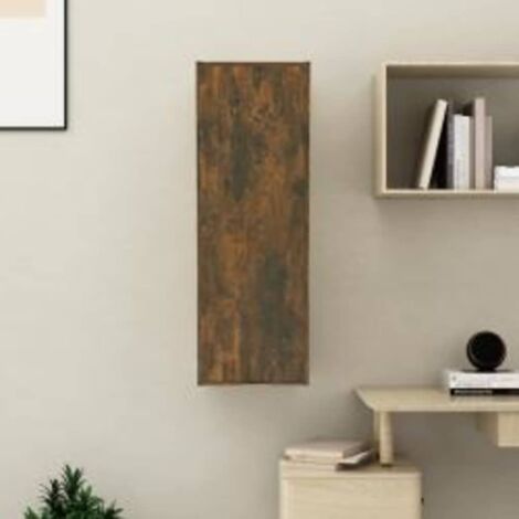 Meuble TV - Armoire de TV  Banc TV  pour Salon Chêne fumé 30,5x30x90 cm Bois d'ingénierie -FR59458
