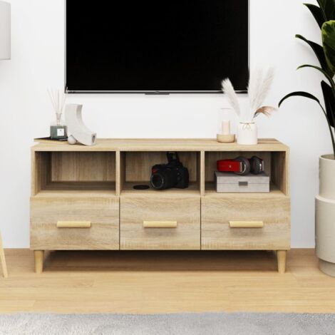 Meuble TV - Armoire de TV  Banc TV  pour Salon Chêne sonoma 102x36x50 cm Bois d'ingénierie -FR42937