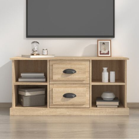 Meuble TV - Armoire de TV  Banc TV  pour Salon chêne sonoma 99,5x35,5x48 cm bois d'ingénierie -FR96577