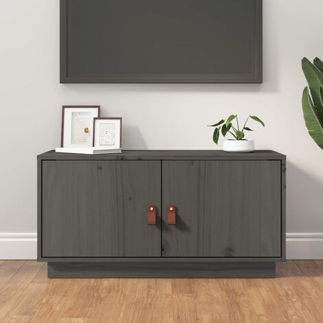 Meuble TV - Armoire de TV  Banc TV  pour Salon Gris 80x34x40 cm Bois de pin massif -FR10784