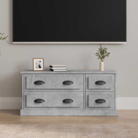 Meuble TV - Armoire de TV  Banc TV  pour Salon gris béton 100x35,5x45 cm bois d'ingénierie -FR86448