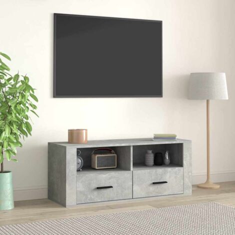 Meuble TV - Armoire de TV  Banc TV  pour Salon Gris béton 100x35x40 cm Bois d'ingénierie -FR20909