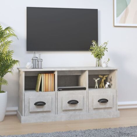 Meuble TV - Armoire de TV  Banc TV  pour Salon gris béton 100x35x50 cm bois d'ingénierie -FR69008