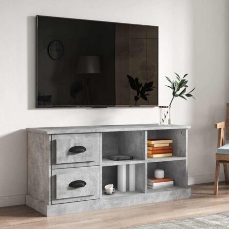 Meuble TV - Armoire de TV  Banc TV  pour Salon gris béton 102x35,5x47,5 cm bois d'ingénierie -FR84494