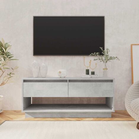 Meuble TV - Armoire de TV  Banc TV  pour Salon Gris béton 102x41x44 cm Aggloméré -FR63043