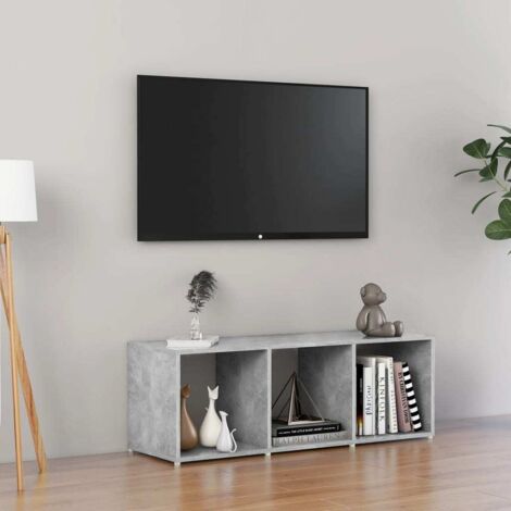 Meuble TV - Armoire de TV  Banc TV  pour Salon Gris béton 107x35x37 cm Aggloméré -FR44171