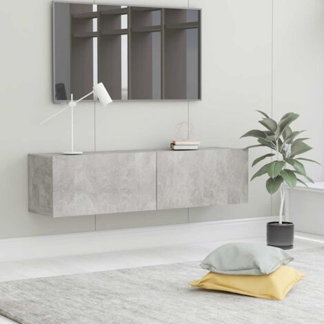 Meuble TV - Armoire de TV  Banc TV  pour Salon Gris béton 120x30x30 cm Aggloméré -FR71877