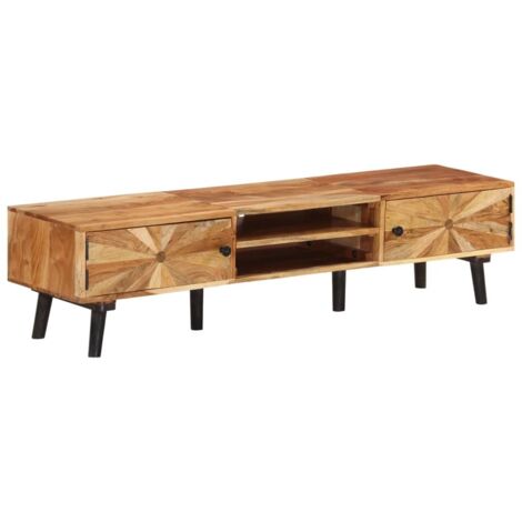 Meuble TV - Armoire Télévision Moderne  Banc TV de Salon 145x35x35 cm Bois d'acacia massif -FR75475