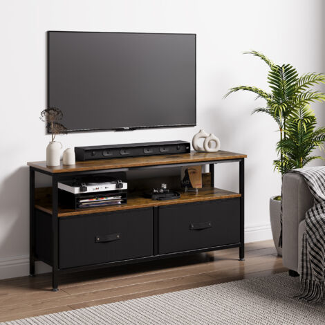 Meuble TV Armoire TV pour téléviseurs jusqu'à 50 pouces, buffet en bois,100 x 30 x 57CM-marron