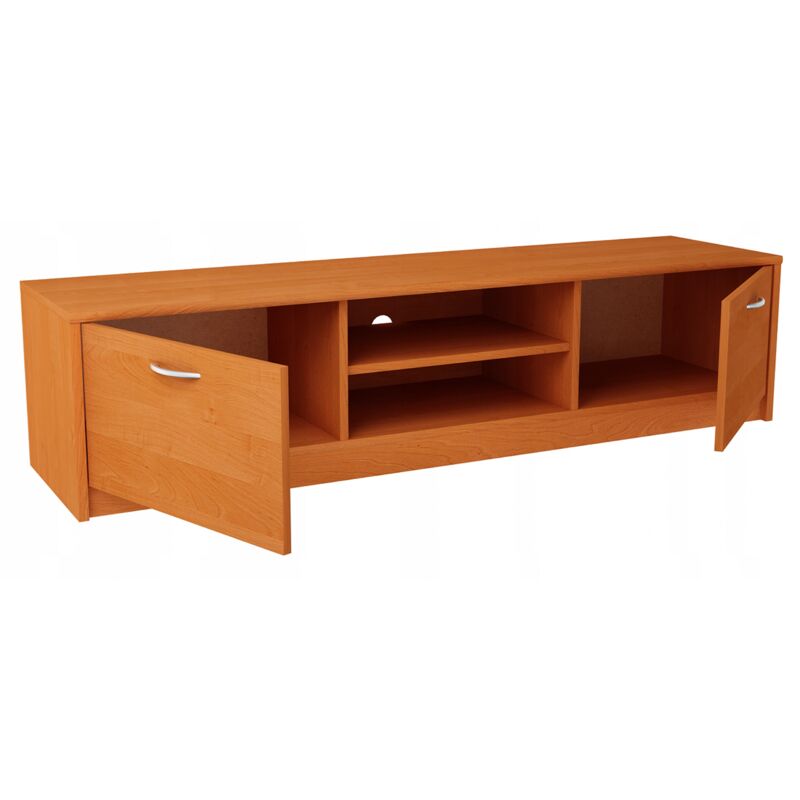 Meuble TV Aulne - Banc TV, Table TV avec 2 portes et 2 étagères - 160 x 41 x 36 cm