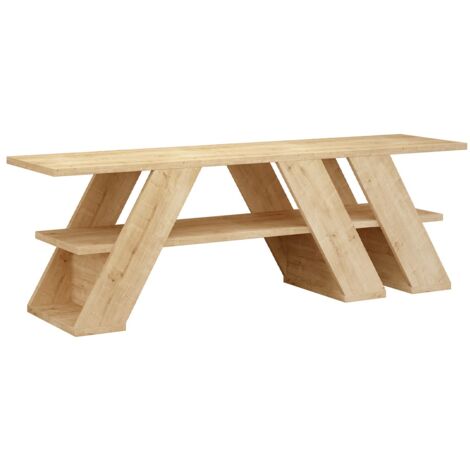 Meuble TV avec 1 tablette coloris chêne cambrian - longueur 140 x profondeur 34 x hauteur 40 cm