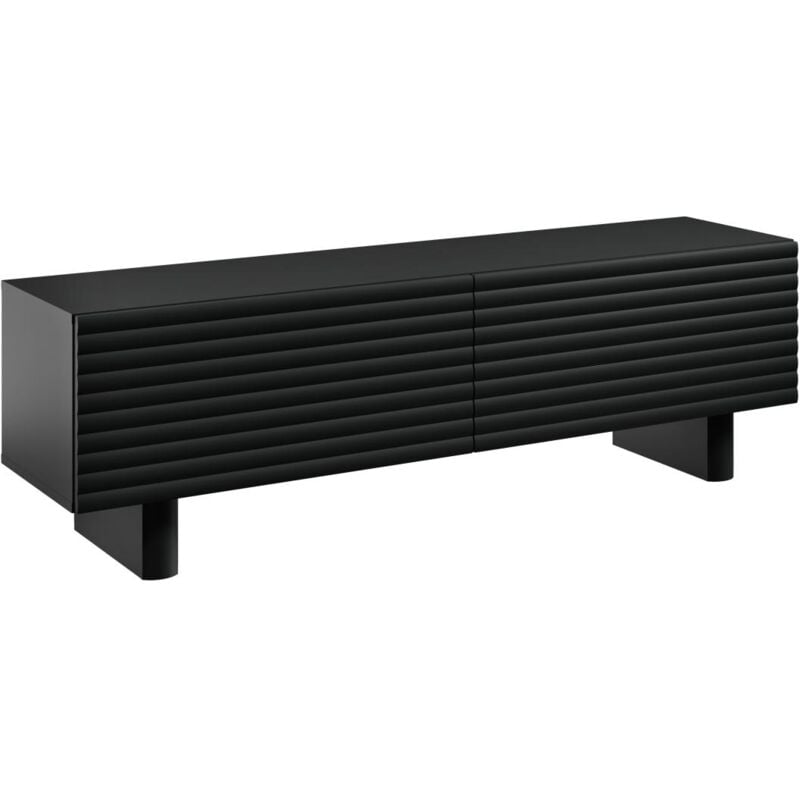 Vente-unique - Meuble tv avec 2 portes en mdf - 150cm - Noir - ludima