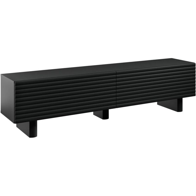 Vente-unique - Meuble tv avec 2 portes en mdf - 180 cm - Noir - ludima