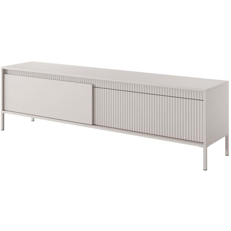 Vente-unique - Meuble tv avec 2 portes en mdf - Beige - nursema