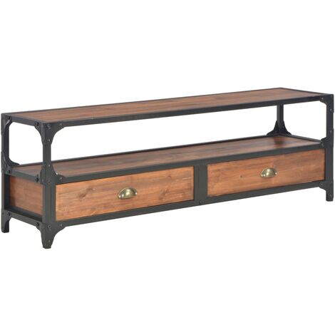 Meuble TV avec 2 tiroirs 120 x 30 x 40 cm Bois massif de pin vidaXL - Brun