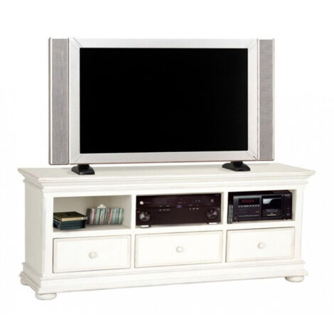 Meuble tv avec 3 rangements - MDF - Blanc - Interior's