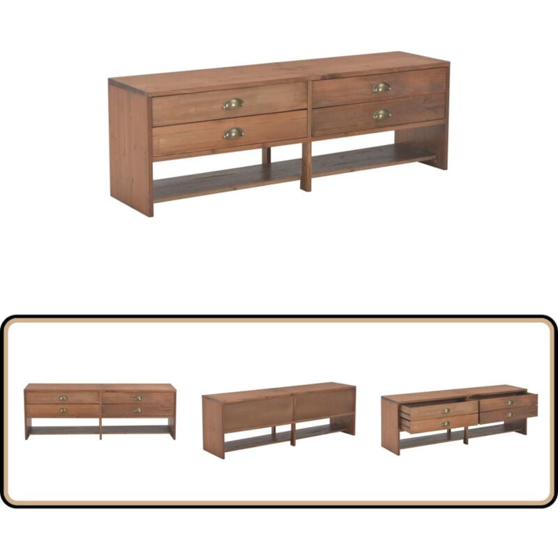 Vidaxl - Meuble tv avec 4 tiroirs 120x30x40 cm Bois massif de sapin - Meuble Tv - Meuble Audio - Armoire Hifi - Meuble Salon - Meuble Chambre