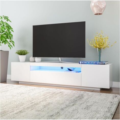 Meuble TV avec Éclairage LED 160x35x40 cm Blanc