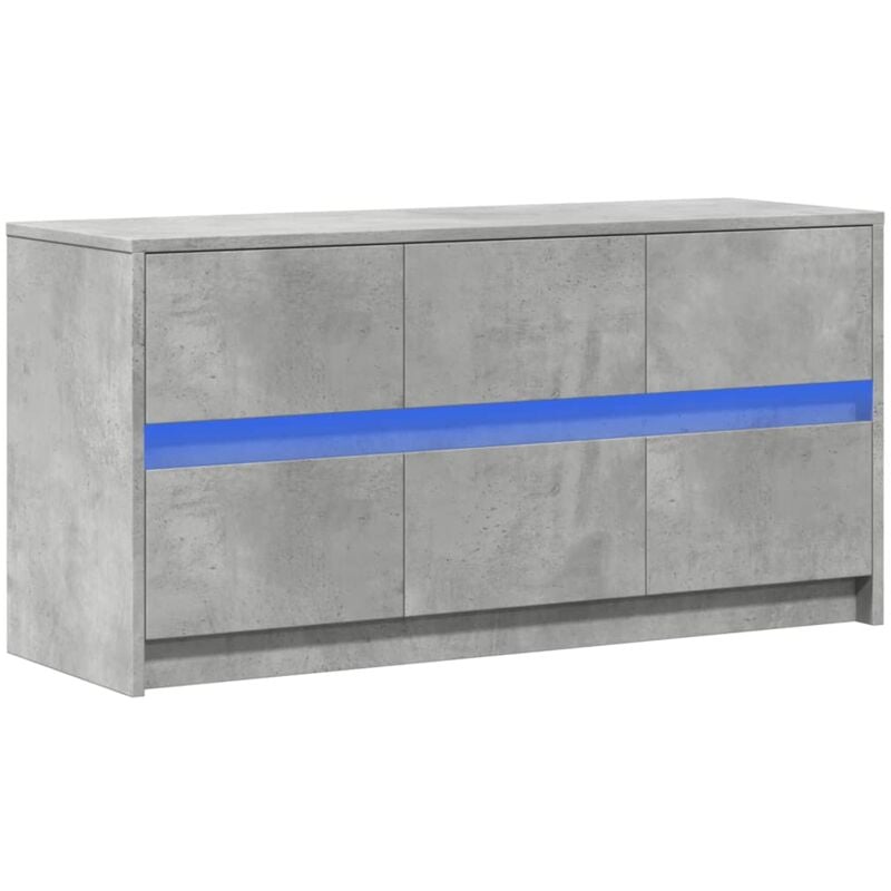 Vidaxl - Meuble tv avec led gris béton 100x34x50 cm bois d'ingénierie