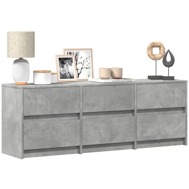 Vidaxl - Meuble tv avec led gris béton 140x34x50 cm bois d'ingénierie