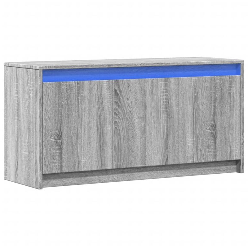 Vidaxl - Meuble tv avec led sonoma gris 100x34x50 cm bois d'ingénierie