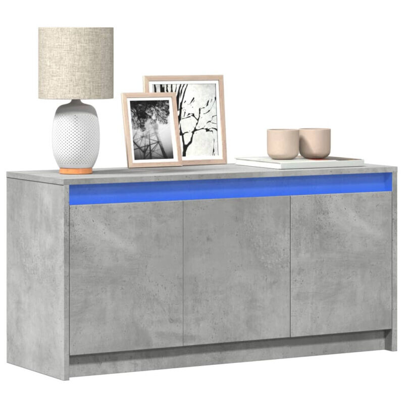 Vidaxl - Meuble tv avec led gris béton 100x34x50 cm bois d'ingénierie