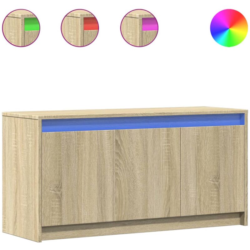 Vidaxl - Meuble tv avec led chêne sonoma 100x34x50 cm bois d'ingénierie