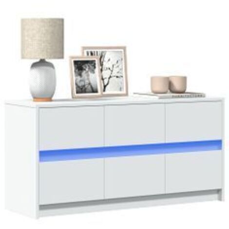 Meuble TV avec LED blanc 100x34x50 bois d'ingénierie