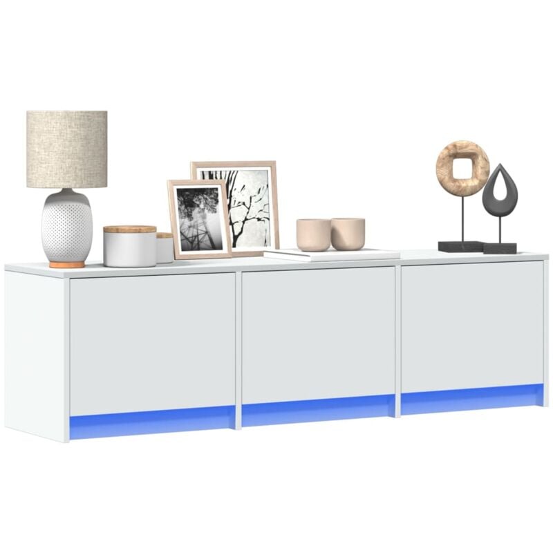 Vidaxl - Meuble tv avec led blanc 140x34x40 cm bois d'ingénierie