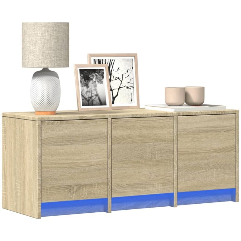 Vidaxl - Meuble tv avec led chêne sonoma 97x34x40 cm bois d'ingénierie