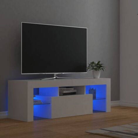 VIDAXL Meuble TV avec lumières LED Blanc 120x35x40 cm