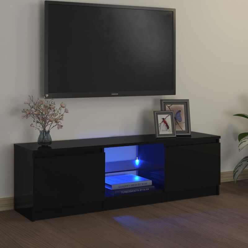 Vidaxl - Meuble tv avec lumières led Noir 120x30x35,5 cm