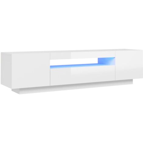 vidaXL Meuble TV avec Lumières LED Armoire Basse Divertissement Multicolore