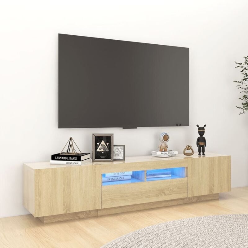 Vidaxl - Porte de télévision de meubles modulaires 180x35x40 cm avec lumières led Diverses couleurs Couleur : marron