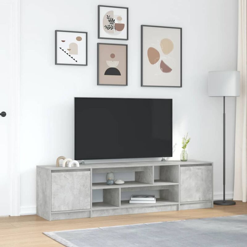 Vidaxl - Meuble tv gris béton 188,5x41x50 cm bois d'ingénierie