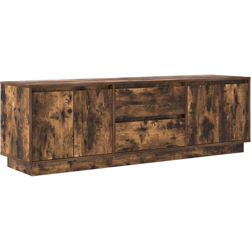 Vidaxl - Meuble tv avec lumières led chêne fumé 160,5x41x50 cm