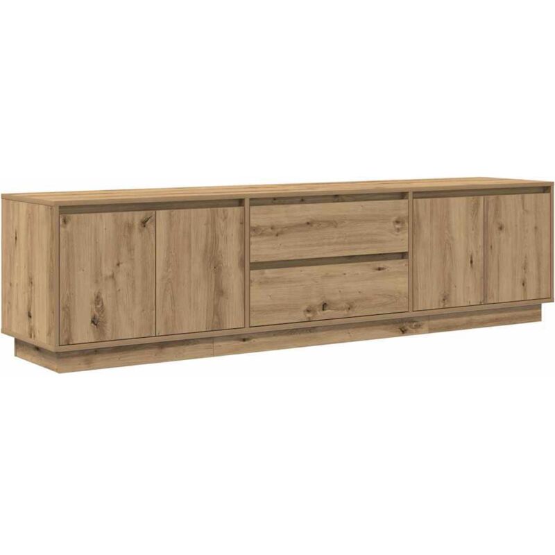 Vidaxl - Meuble tv avec éclairages led chêne artisanal 193,5x41x50 cm