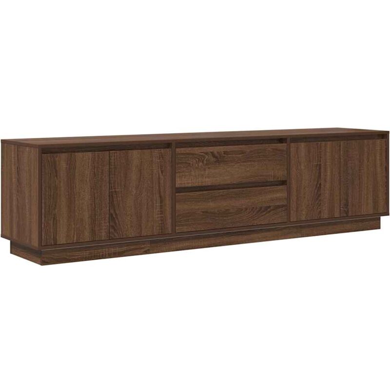 Vidaxl - Meuble tv avec lumières led chêne marron 193,5x41x50 cm